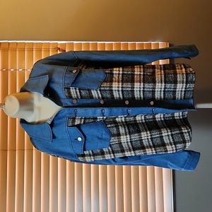 NWOT Denim Plaid Jacket/Shirt XL
